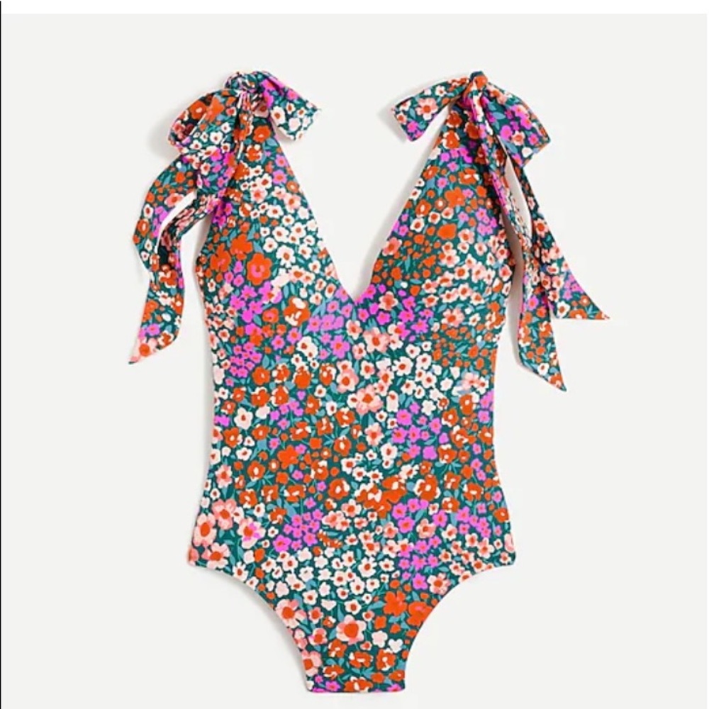 NWOT jade pink floral one piece bathing suit